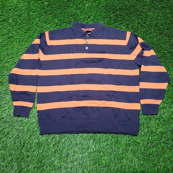 VTG 90s Abercrombie & Fitch Knit Long Sleeve Polo Sweater XL Y2K - Picture 1 of 10